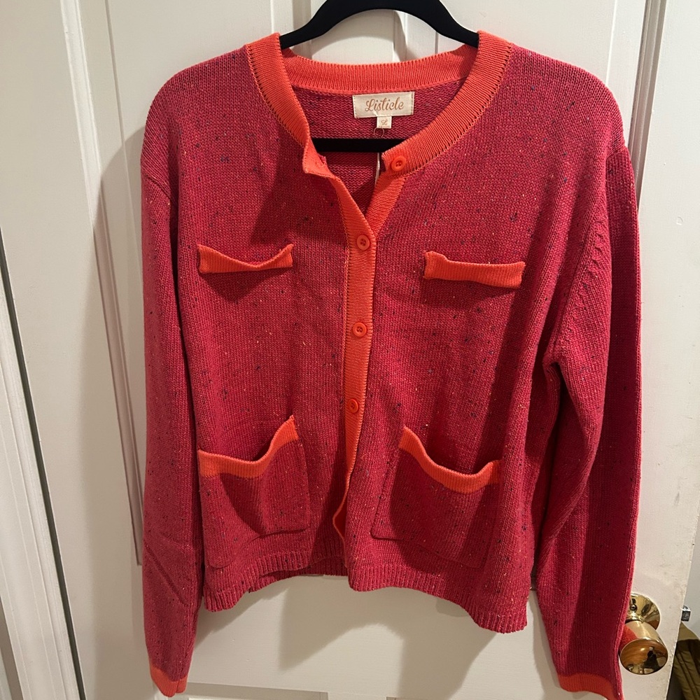 Listicle Color Pop Knit Cardigan Sweater NWT
